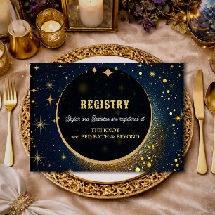 Elegant mystical moon celestial wedding registry  enclosure card