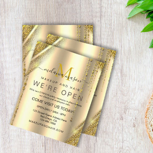Elegant Mztallic Gold Sparkly Glitter Beauty Flyer