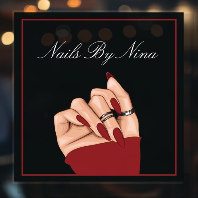 Elegant Nail Artist Beauty Salon Promotional Window Cling (Creator Uploaded)
