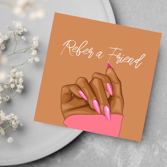 Elegant Nail Artist Beauty Salon Referral Card (Creator Uploaded)