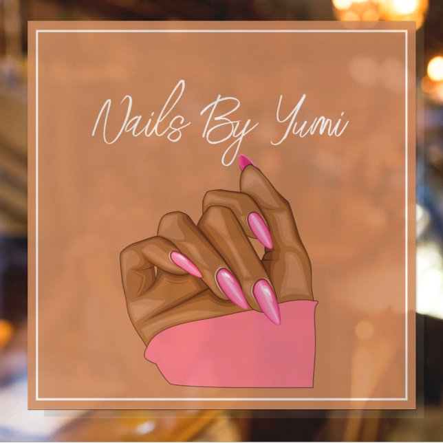 Elegant Nail Artist Manicurist Typography Branded  Window Cling (Creator Uploaded)