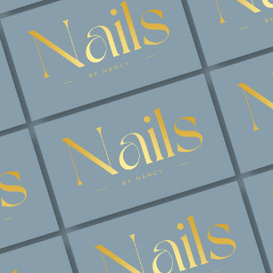 Elegant Nail Salon Dusty Blue  Business Card