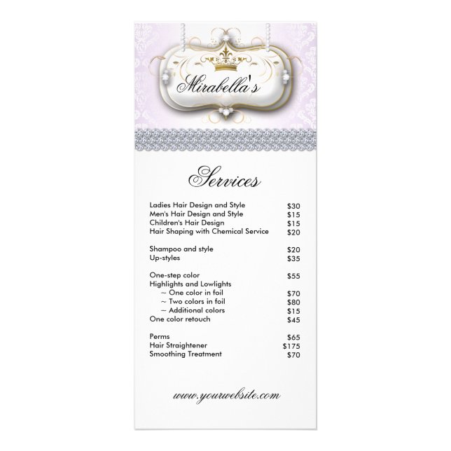 Elegant Nail Salon Makeup Artist Cosmetologist Rack Card (Front)