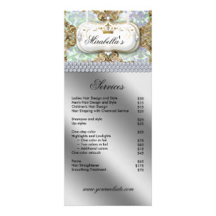 Elegant Nail Salon Makeup Artist Cosmetologist Rack Card