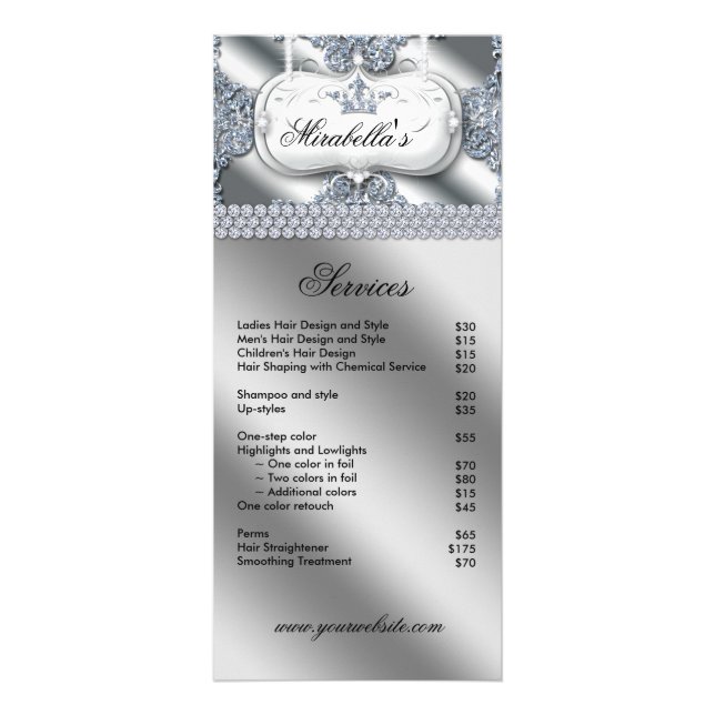 Elegant Nail Salon Makeup Artist Cosmetologist Rack Card (Front)
