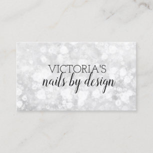 Elegant Nail Tech Marble Glitter Business Card