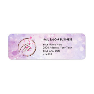 Elegant Nail Tech Return Address Label