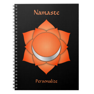 Elegant Namaste Orange Sacral Chakra Personalise Notebook