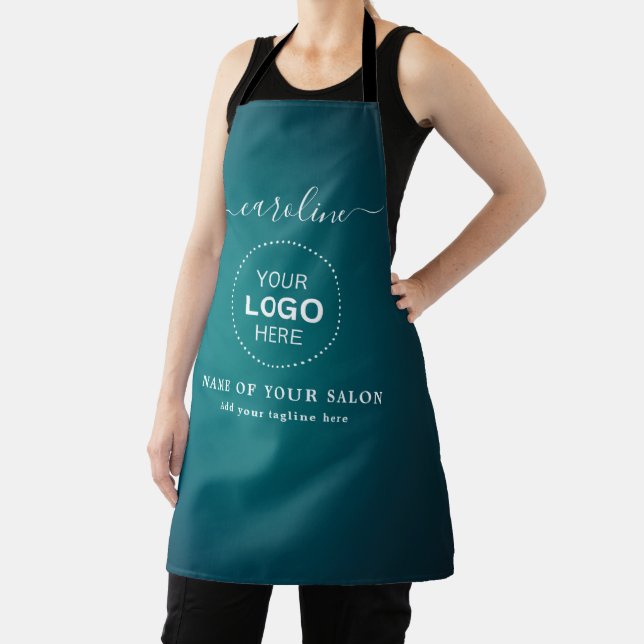 Elegant Name and Logo hair salon apron (Insitu)