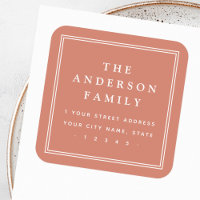 Elegant name border terracotta return address