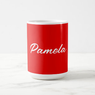 Elegant Name Minimalist Classical Warm Red Coffee Mug