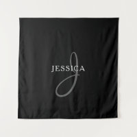 Elegant Name Monogram | Black White & Grey