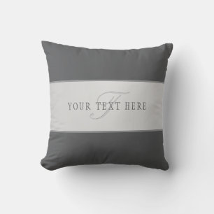 Elegant Name & Monogram Lettering (or other text) Cushion