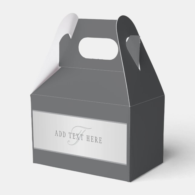 Elegant Name & Monogram Lettering (or other text) Favour Box (Front Side)