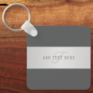 Elegant Name & Monogram Lettering (or other text) Key Ring