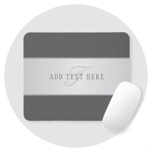 Elegant Name & Monogram Lettering (or other text) Mouse Mat (Creator Uploaded)
