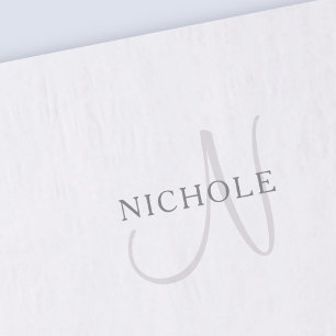 Elegant Name Monogram   White & Grey Tissue Paper