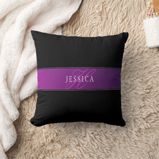 Elegant Name & Monogrammed Initial/s Cushion (Blanket)