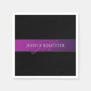 Elegant Name & Monogrammed Initial/s Napkin