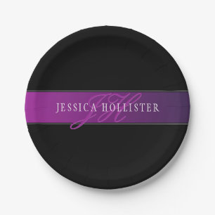 Elegant Name & Monogrammed Initial/s Paper Plate