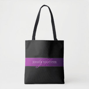 Elegant Name & Monogrammed Initial/s Tote Bag