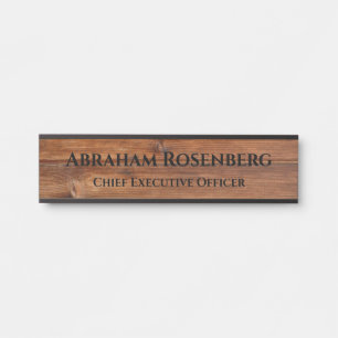 Elegant Name Plate Wood Grain Rustic Door Sign