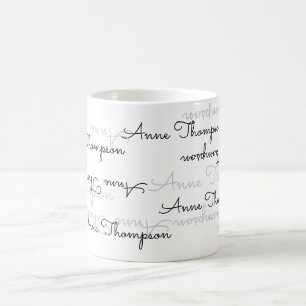 elegant name typography coffee mug