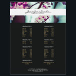 ELEGANT NAME with CHERRY BLOSSOMS Flyer<br><div class="desc">Coordinates with the ELEGANT NAME with CHERRY BLOSSOMS Business Card Template by 1201AM. An elegant type treatment for your name or business name overlaid on top of a photo of cherry blossoms on this customisable flyer template. Great to use for service menus, price lists, promotional flyers, or fold accordion-style for...</div>