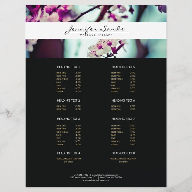 ELEGANT NAME with CHERRY BLOSSOMS Flyer (Front)