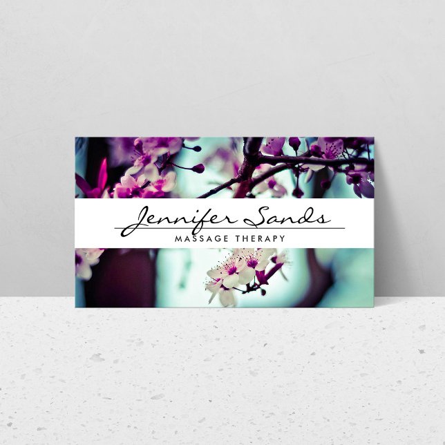 ELEGANT NAME with CHERRY BLOSSOMS II Business Card (Creator Uploaded)