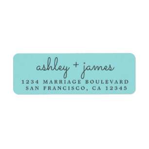 Elegant Names Blue Wedding Return Address