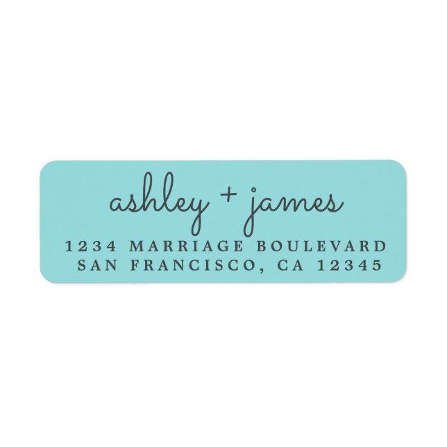 Elegant Names Blue Wedding Return Address (Front)