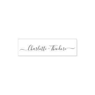Elegant Names Calligraphy Script Wedding Self-inking Stamp