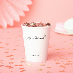 Elegant Names Connected With Love Custom Wedding Paper Cups