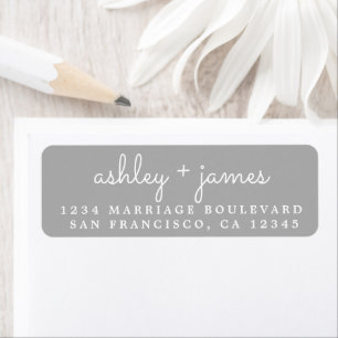 Elegant Names Grey Wedding Return Address