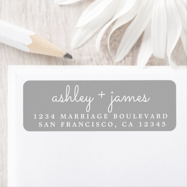 Elegant Names Grey Wedding Return Address (Insitu)