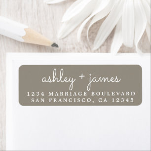Elegant Names Grey Wedding Return Address