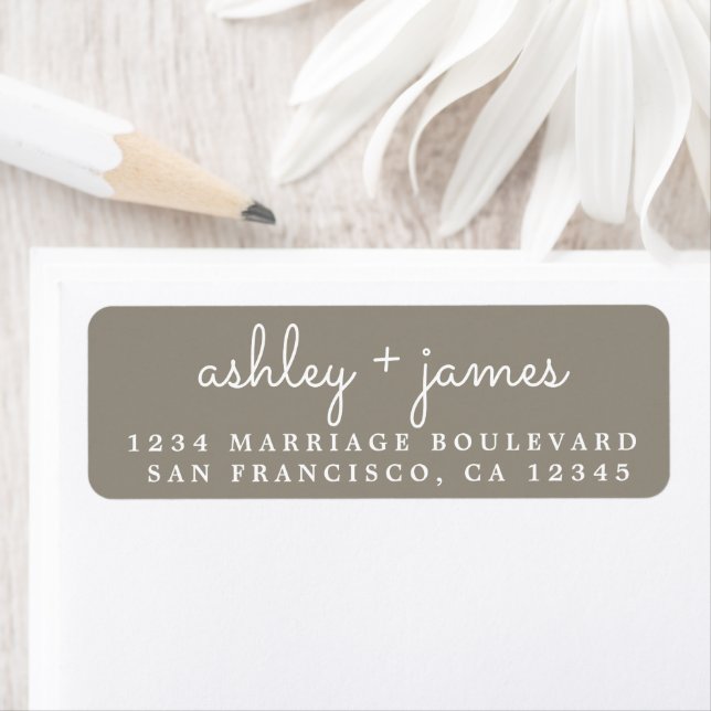 Elegant Names Grey Wedding Return Address (Insitu)