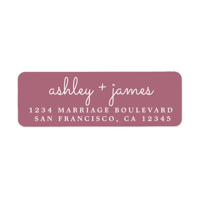 Elegant Names Purple Cassis Wedding Return Address (Front)