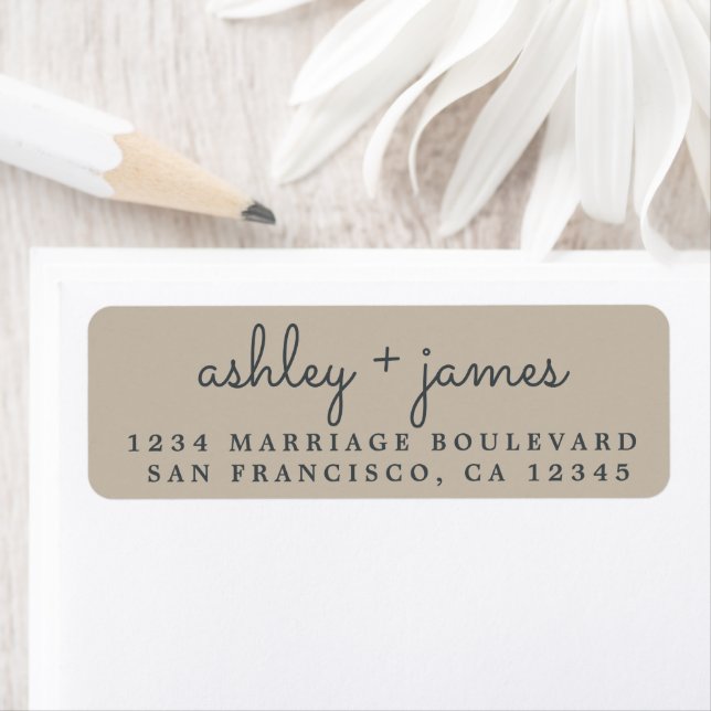 Elegant Names Shiitake Grey Wedding Return Address (Insitu)