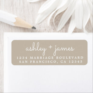 Elegant Names Shiitake Grey Wedding Return Address