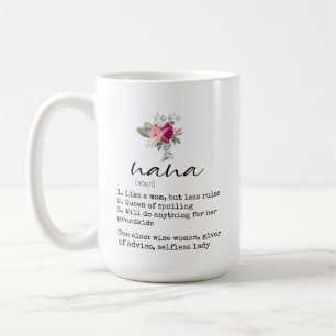 Elegant Nana Definition Floral 15oz Coffee Mug