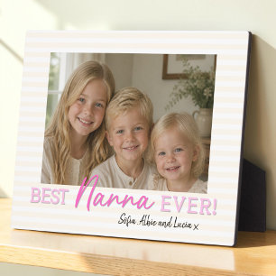 Elegant Nanna Photo Display - Striped Border  Plaque