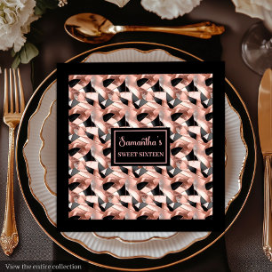 Elegant Napkins Rose Gold Glitter Table Accent