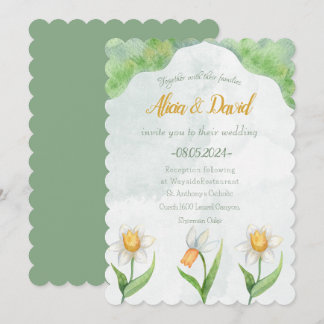 Elegant Narcissus Flower Wedding Invitation