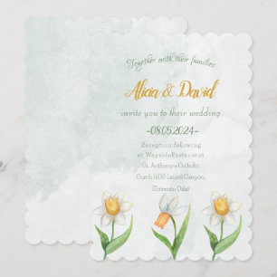 Elegant Narcissus Flower Wedding Invitation