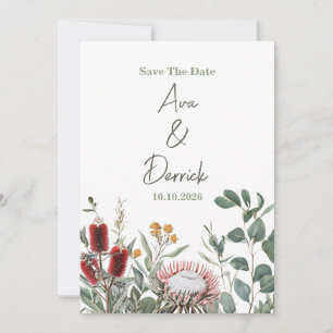 Elegant Native Floral Save the Date Card