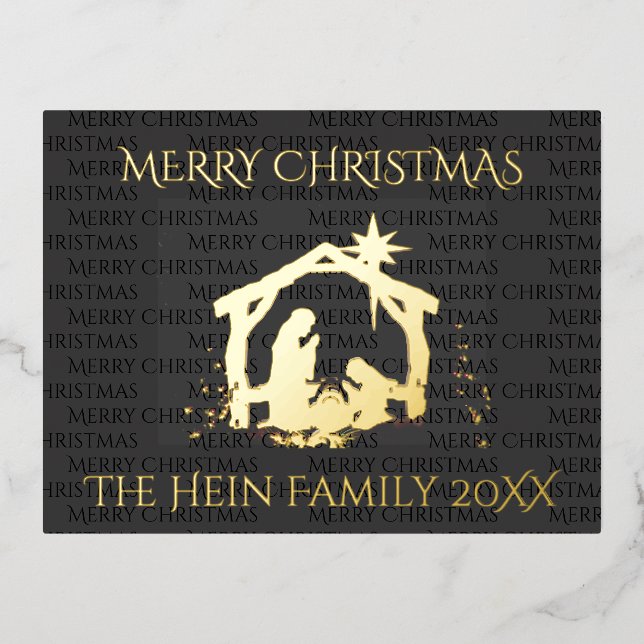 Elegant Nativity Gold Christmas Party Invitation (Front)