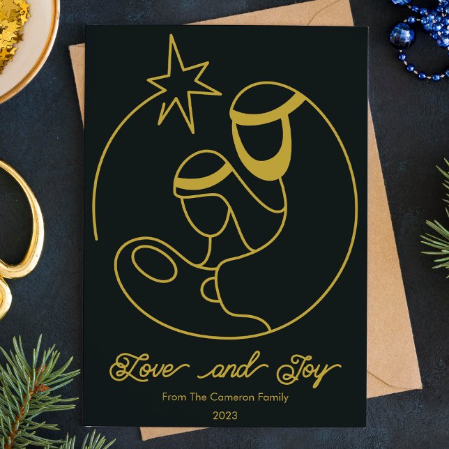 Elegant Nativity Religious Christmas Flat Holiday Card (Creator Uploaded)