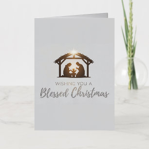 Elegant Nativity Scene Christmas Card